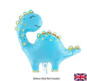 Oaktree Mini Shape 14inch Cute Dino Blue Metallic (For Air) Packaged - Foil Balloons